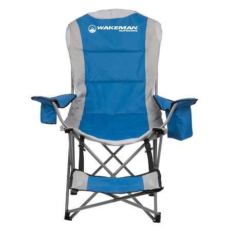 Wakeman Camping Chair with Foot Rest - 300lb Capacity Chair with Cupholder & Cooler by Wakeman Blue 75-CMP1124
